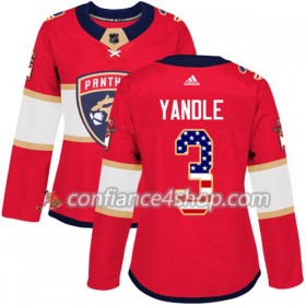 Adidas Maillot de Hockey Florida Panthers Keith Yandle 3 2017-2018 Rouge USA Flag Fashion Authentic - Femme
